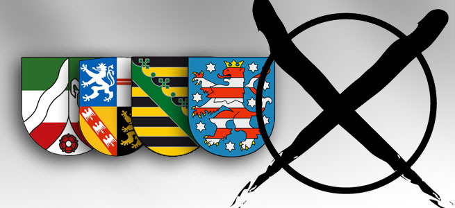 Schwarzer Wahlsonntag für die CDU – Hoffnung für die SPD nrw_saarland_sachsen_thueringen_wappen_655x300