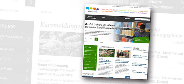 BAMF startet Internetseite zu Ausbildungs- und Stellenangeboten für Migranten Screenshot der neuen Internetseite © wir-sind-bund.de, bearb. MiG