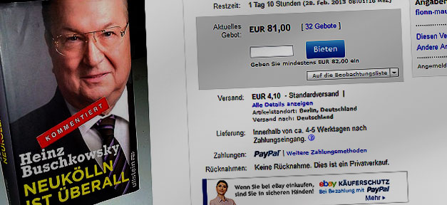 Die Auktion auf Ebay läuft noch noch bis Donnerstagmorgen 8 Uhr