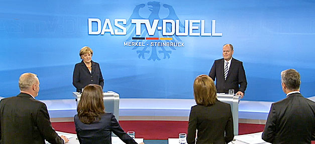 Das TV Kanzlerduell - Angela Merkel gegen Peer Steinbrück