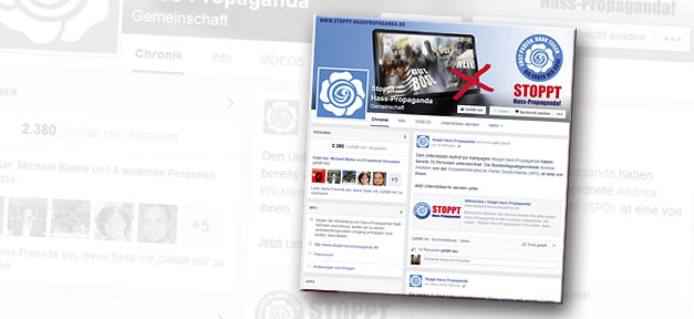 Der Facebook-Auftritt von "Stoppt Hass-Propaganda! Erst prüfen, dann teilen"