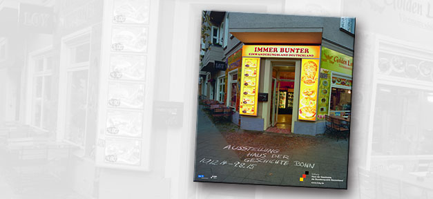 "Immer bunter. Einwanderungsland Deutschland" Plakat zur Ausstellung © Haus der Geschichte, bearb. MiG