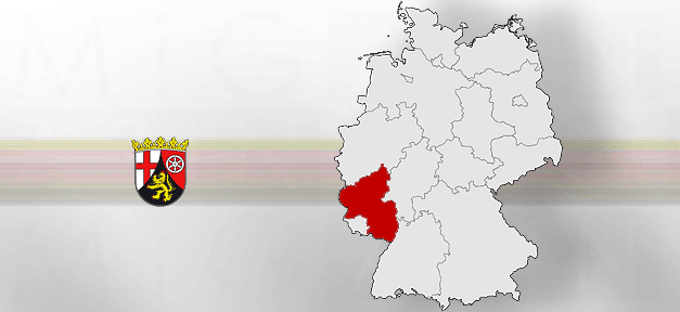 SPD bleibt stärkste Kraft, für Rot-Grün reicht es aber nicht mehr Rheinland-Pfalz, Land, Deutschland, Karte, Landkarte, Wappen