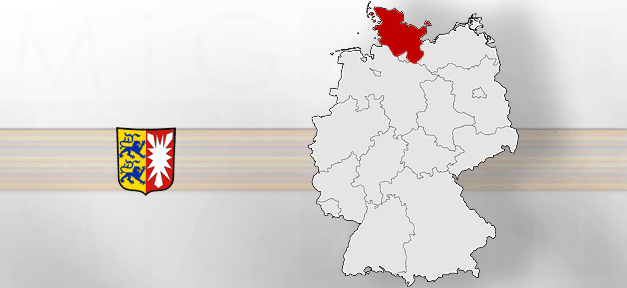 Bürgermeister nach Engagement für Flüchtlingsheim niedergeschlagen Schleswig-Holstein, Karte, Bundesland, Kiel, Deutschland