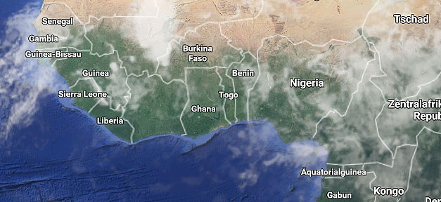Migration nach Europa wird weiter steigen Nigeria, Afrika, Landkarte, Weltkarte
