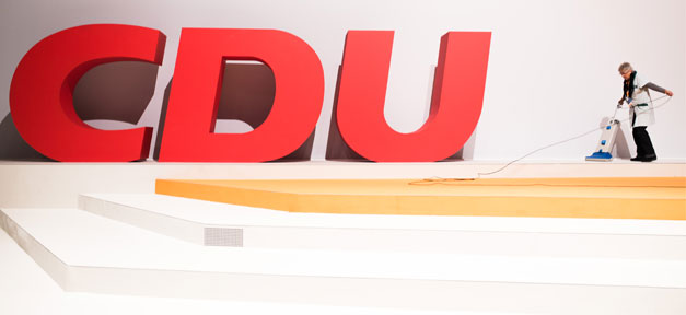 Das "C" wird katholischer CDU, Parteitag, Politik, Hannover, Saal, Putzfrau