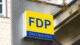 Menschenrecht-Regeln für Unternehmen auf der Kippe FDP, Schild, Politik, Die Liberalen, Gelb, Blau