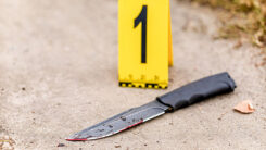 Messer, Blut, Spurensicherung, Polizei, Gewalt, Straftat, Messergewalt, Messerangriff